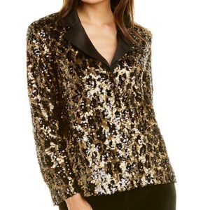 Alice + Olivia | Keir Sequin Blazer| Cheetah | Sm